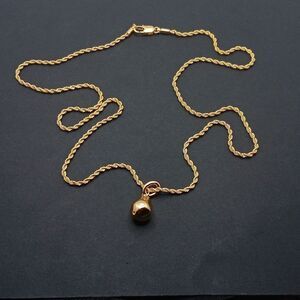 New Sant Fe Vintage Nugget Goldtone Twisted Chain Necklace New